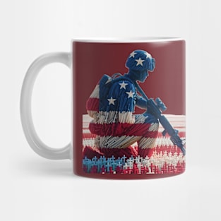American Military Soldier and USA Flag by focusln Mug